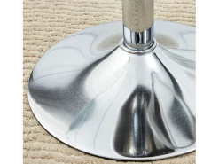 Juego de 2 taburetes de bar con respaldo transparente - Altura ajustable - Patas de metal plateado