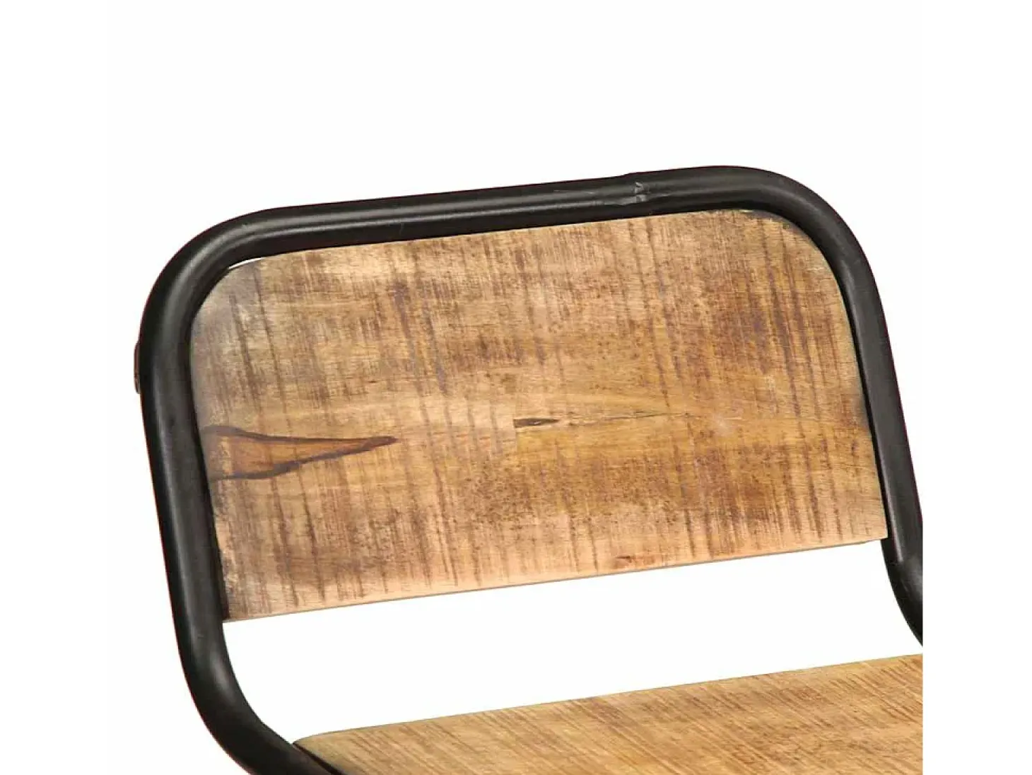 Juego de 2 taburetes de bar de madera maciza de mango en bruto
