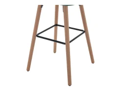 Juego de 2 taburetes de bar de terciopelo y metal efecto madera de haya - Verde oscuro - ELEANA