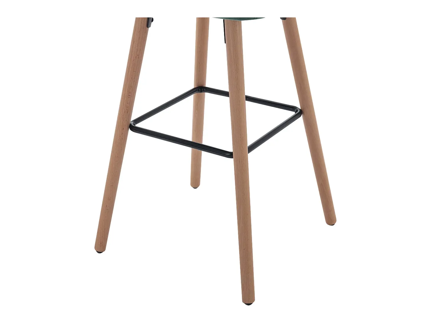Juego de 2 taburetes de bar de terciopelo y metal efecto madera de haya - Verde oscuro - ELEANA