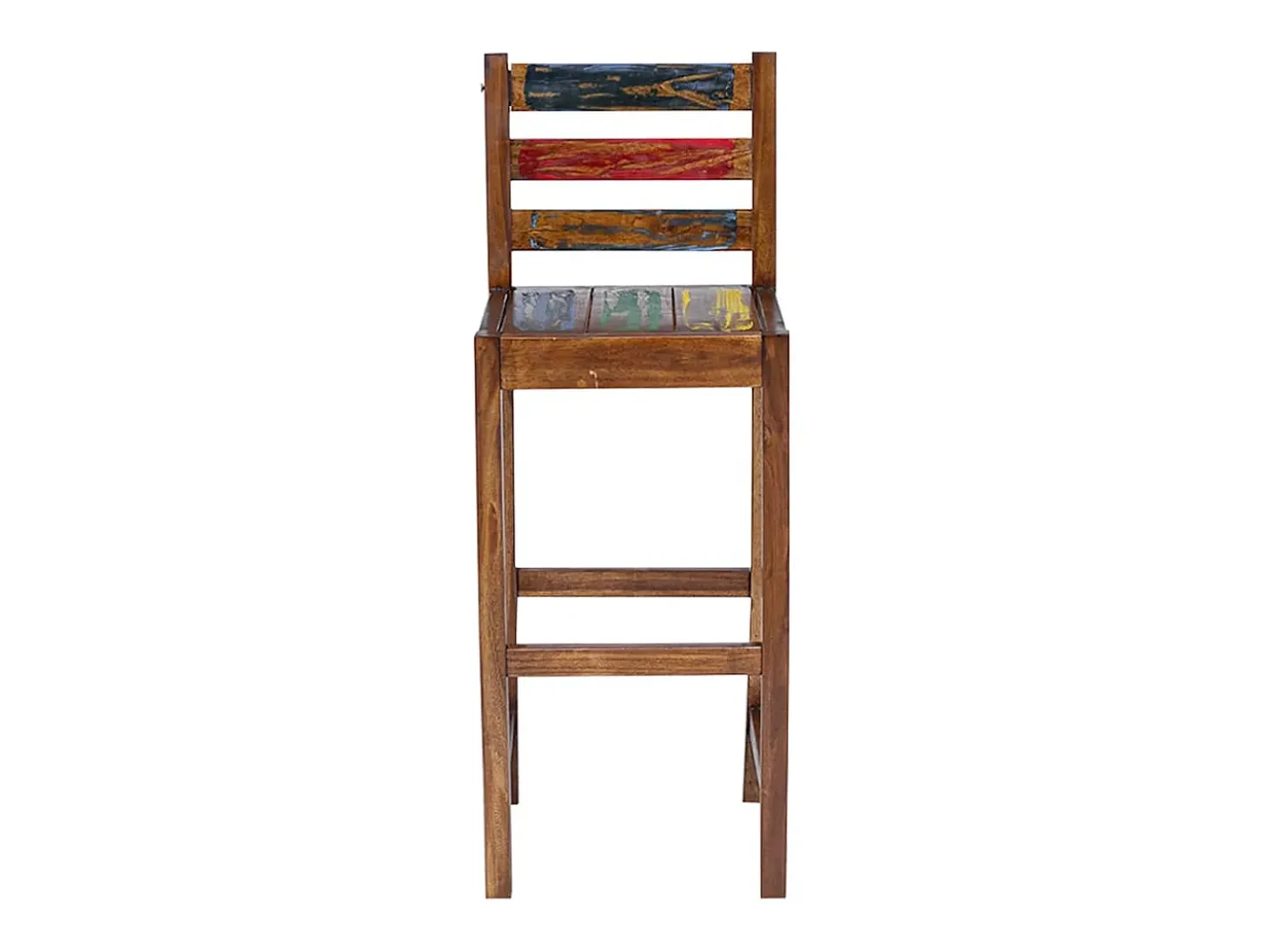 Juego de 2 taburetes de bar de madera maciza recuperada