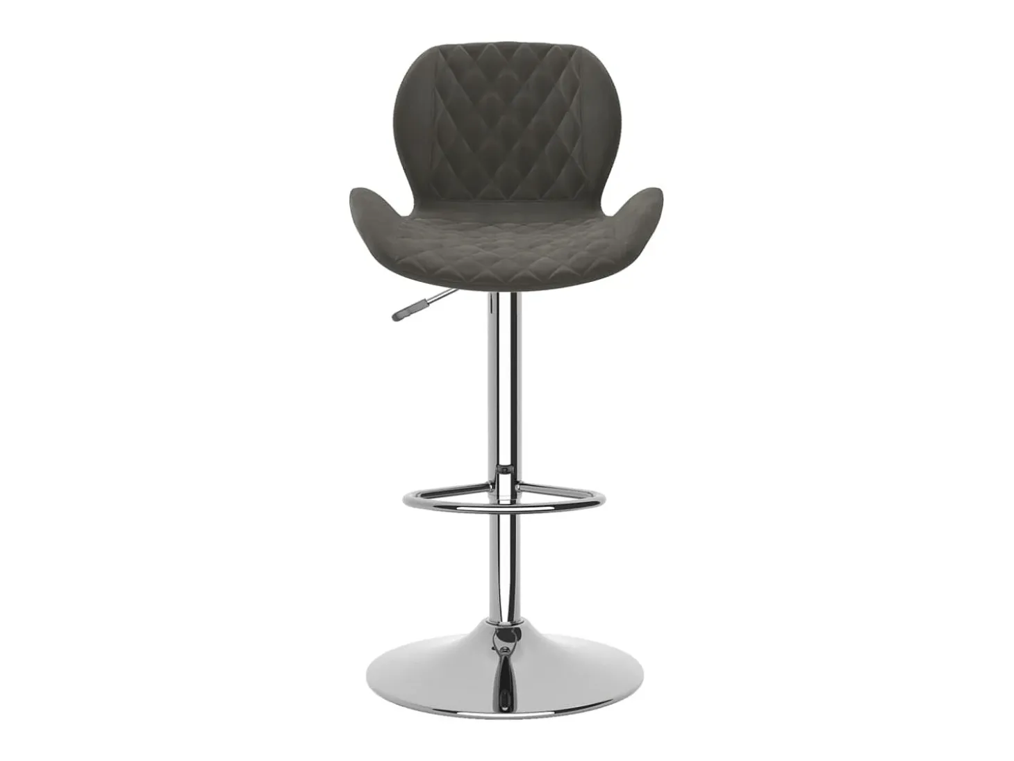Juego de 2 taburetes de bar de terciopelo gris oscuro