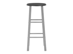 Juego de 2 taburetes de bar de MDF plateado