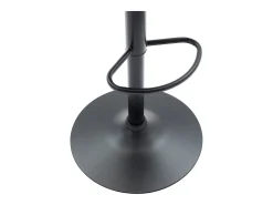 Juego de 2 taburetes de bar de piel sintética y acero - Altura regulable - Negro - CALVIN