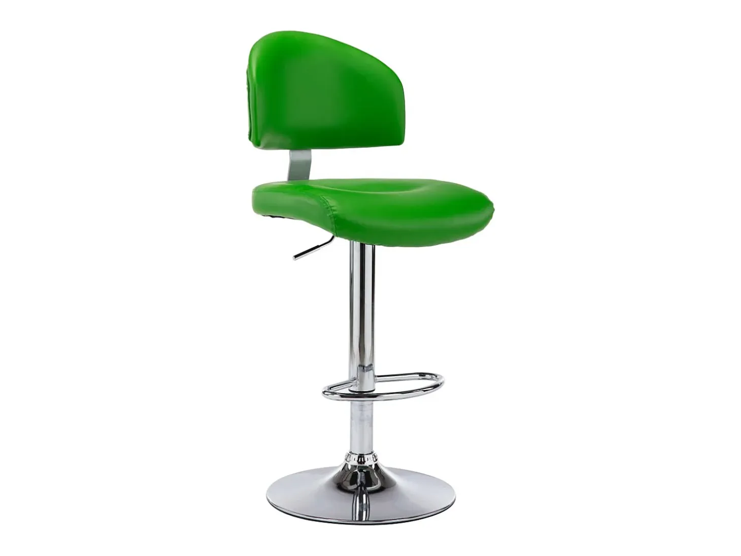Juego de 2 taburetes de bar de piel sintética verde