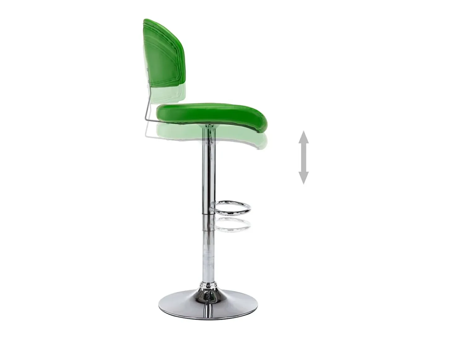 Juego de 2 taburetes de bar de piel sintética verde