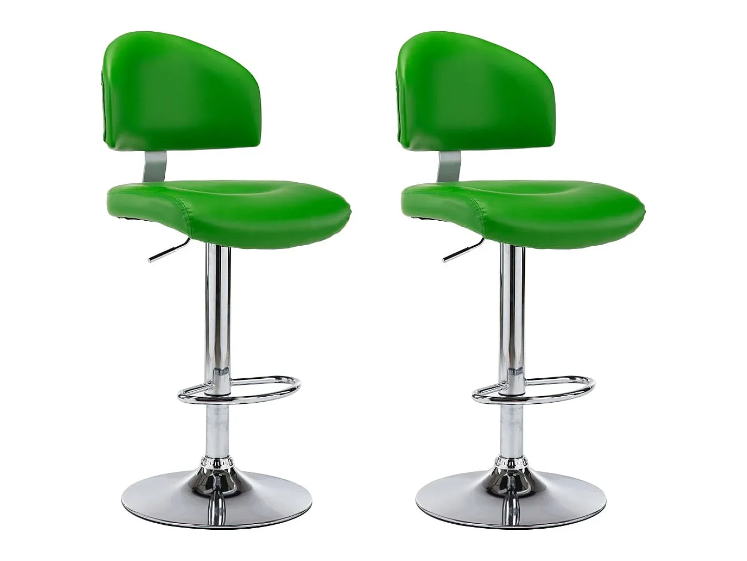 Juego de 2 taburetes de bar de piel sintética verde
