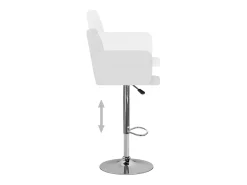 Juego de 2 taburetes de bar de piel sintética blanca