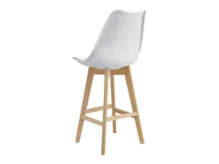Juego de 4 taburetes de bar de plástico sintético acabado haya 105 x 48 x 58 cm blanco 03_0008716