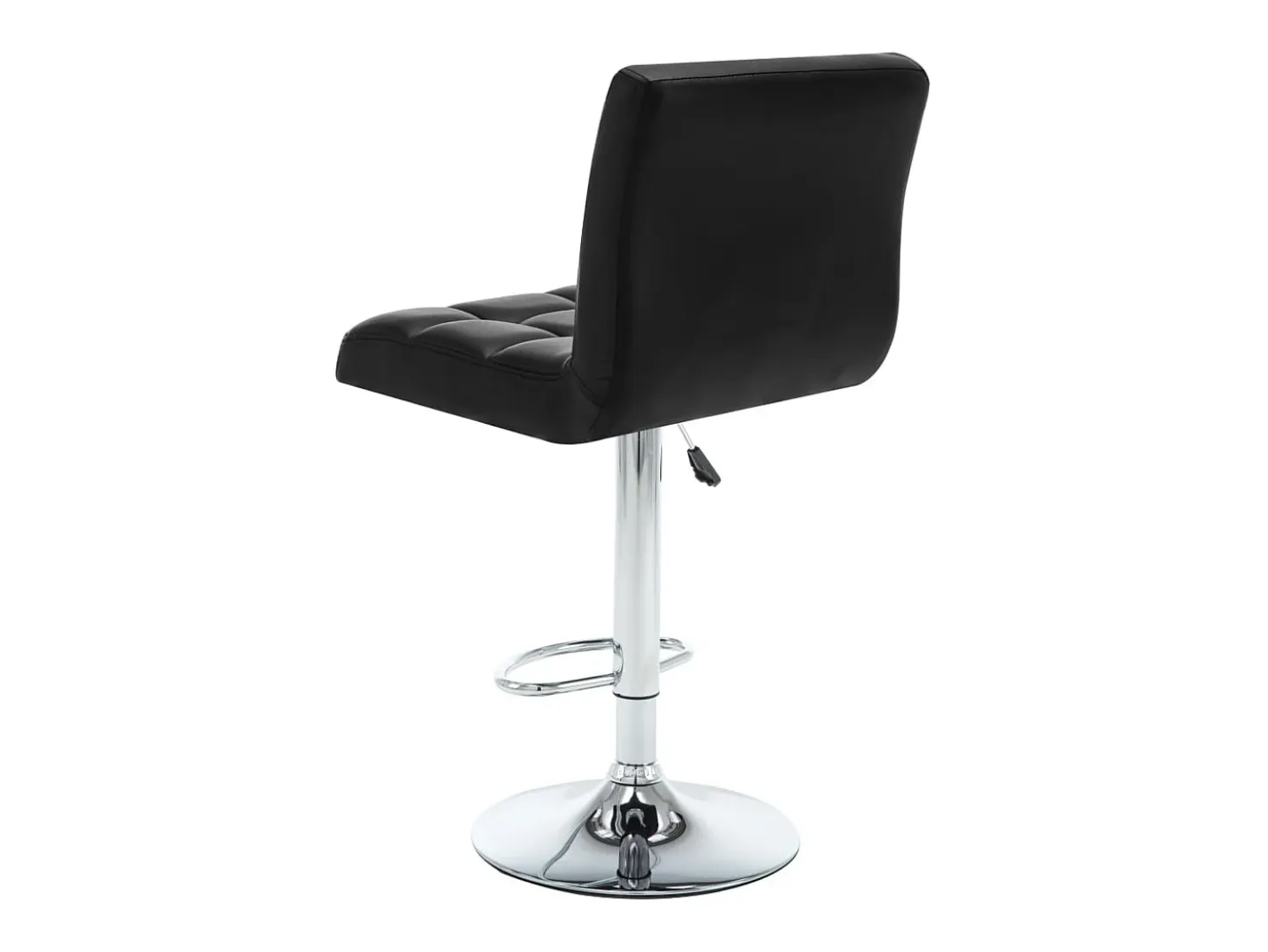 Juego de 2 taburetes de bar de piel sintética negra