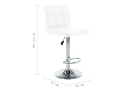 Juego de 2 taburetes de bar de piel sintética blanca