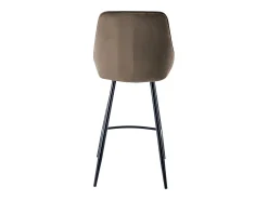 Juego de 2 taburetes de bar - Terciopelo - Gris topo - MASURIE