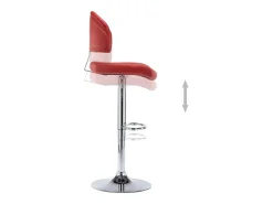 Juego de 2 taburetes de bar en piel sintética color rojo burdeos