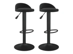 Juego de 2 taburetes de bar de terciopelo negro