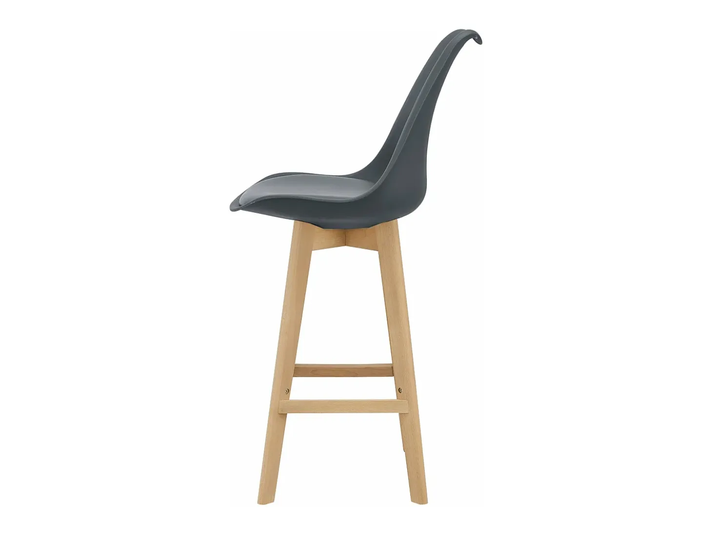 Juego de 4 taburetes de bar de plástico sintético acabado haya 105 x 48 x 58 cm gris 03_0008718