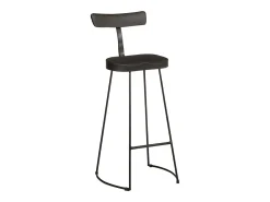 Juego de 2 taburetes de bar negros 49x43x103cm madera maciza de mango