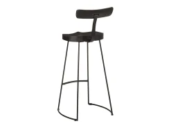Juego de 2 taburetes de bar negros 49x43x103cm madera maciza de mango