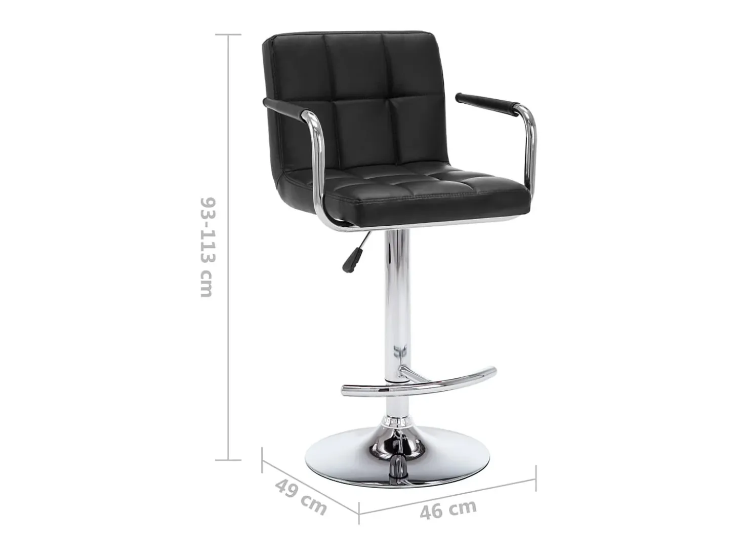Juego de 2 taburetes de bar de piel sintética negra