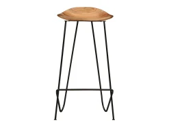 Juego de 2 taburetes de bar de madera maciza de acacia