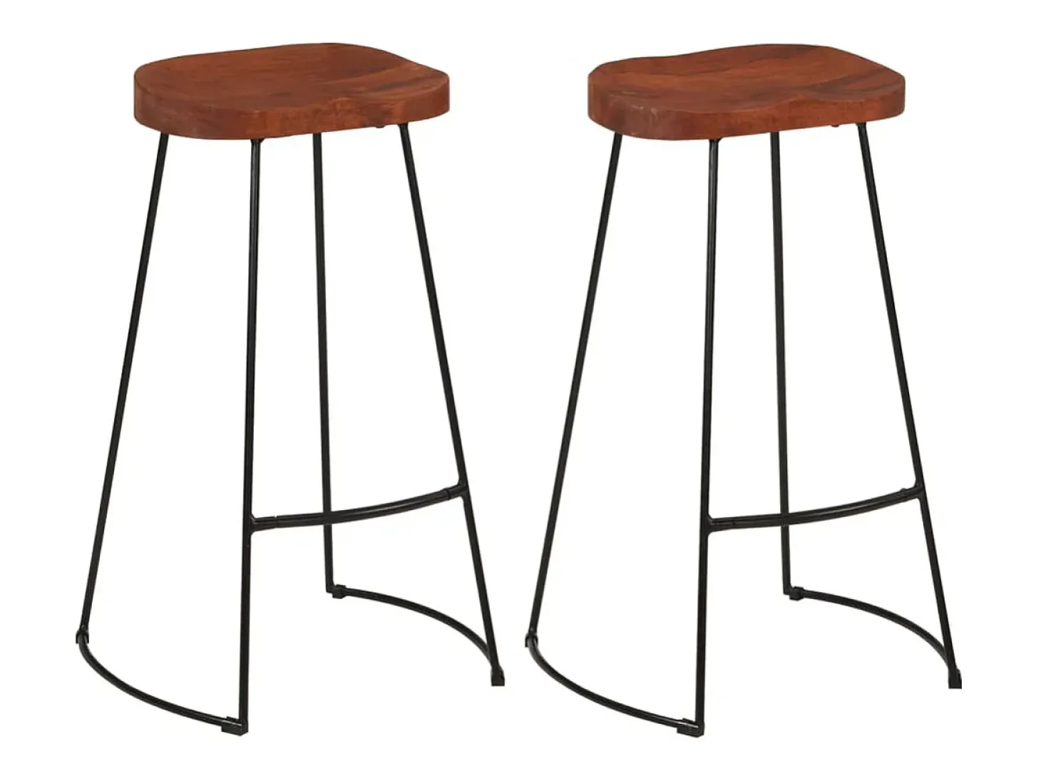 Juego de 2 taburetes de bar Gavin 50x40x78cm madera maciza de mango