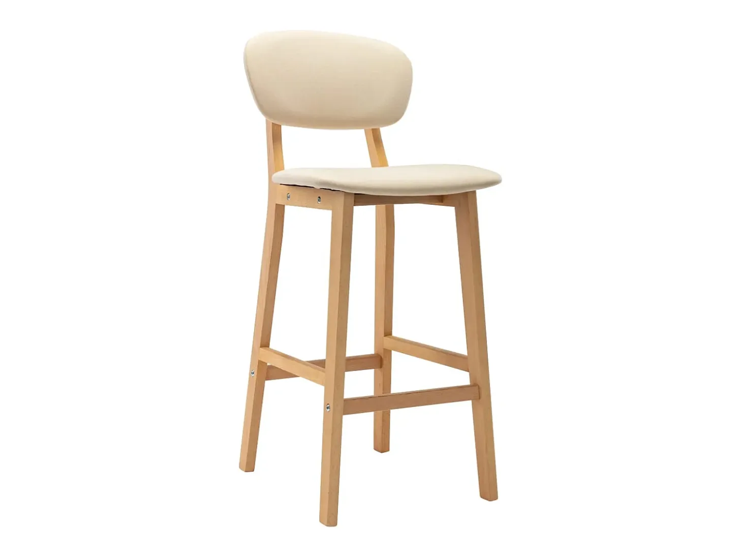 Juego de 2 taburetes de bar de tela color crema