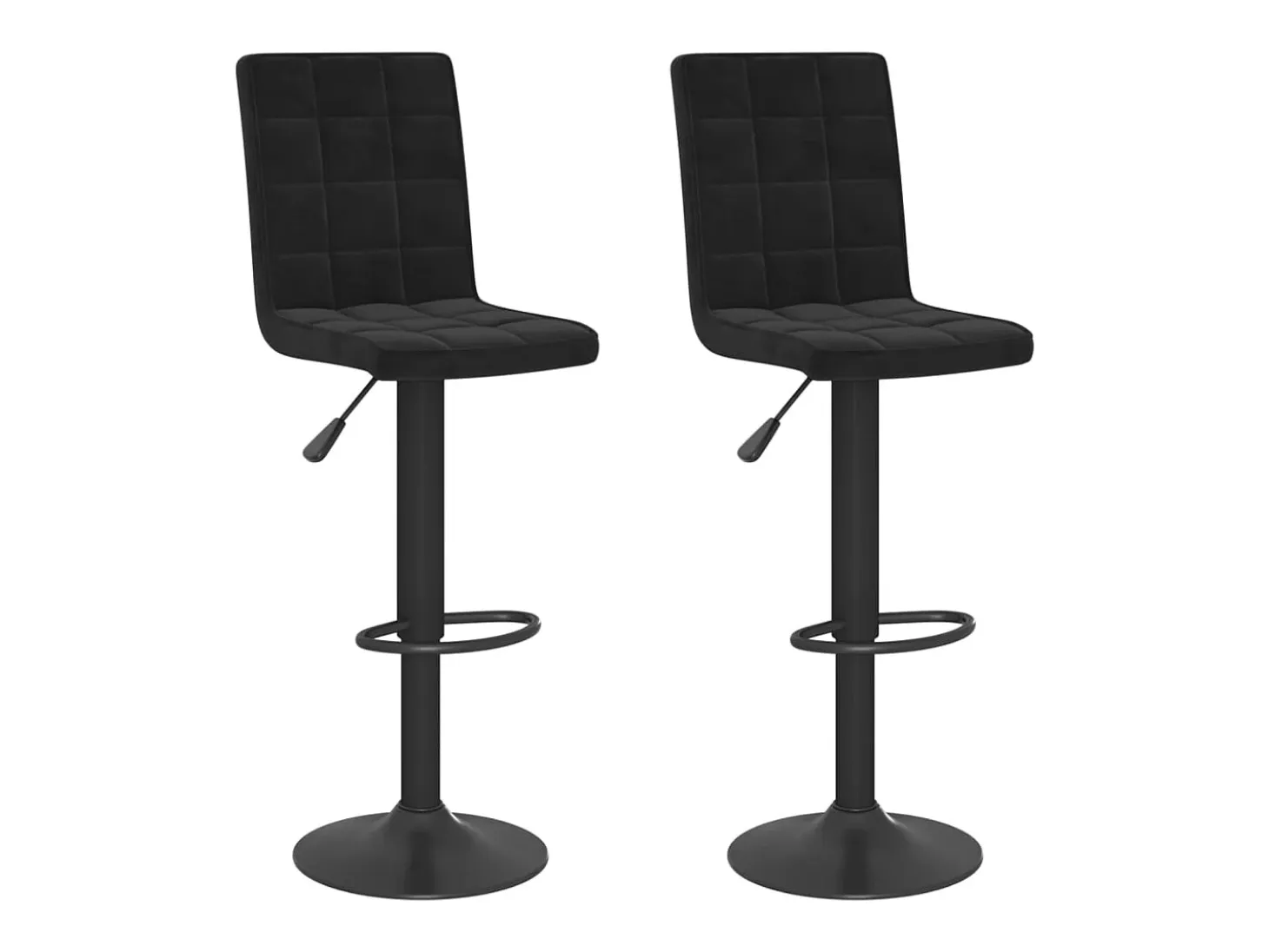 Juego de 2 taburetes de bar de terciopelo negro
