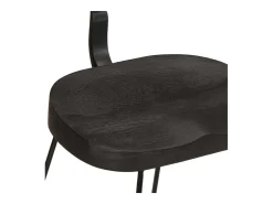 Juego de 2 taburetes de bar negros 49x43x79 cm madera maciza de mango
