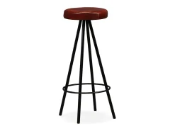 Juego de 4 taburetes de bar de cuero genuino