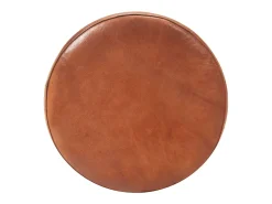 Juego de 2 taburetes de bar de cuero genuino marrón