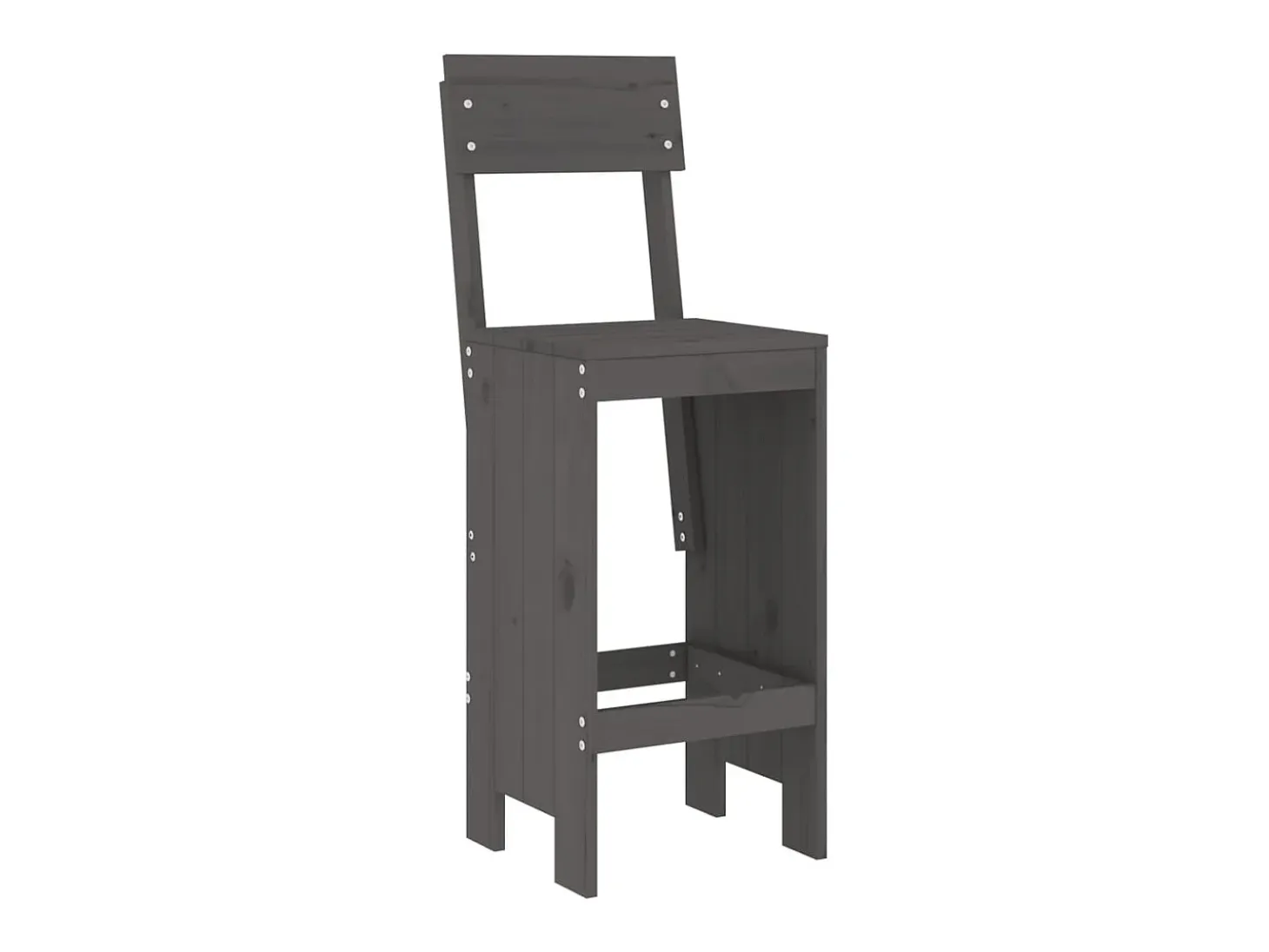 Juego de 2 Taburetes de cocina madera de pino gris 40x48,5x115,5 cm ES29267