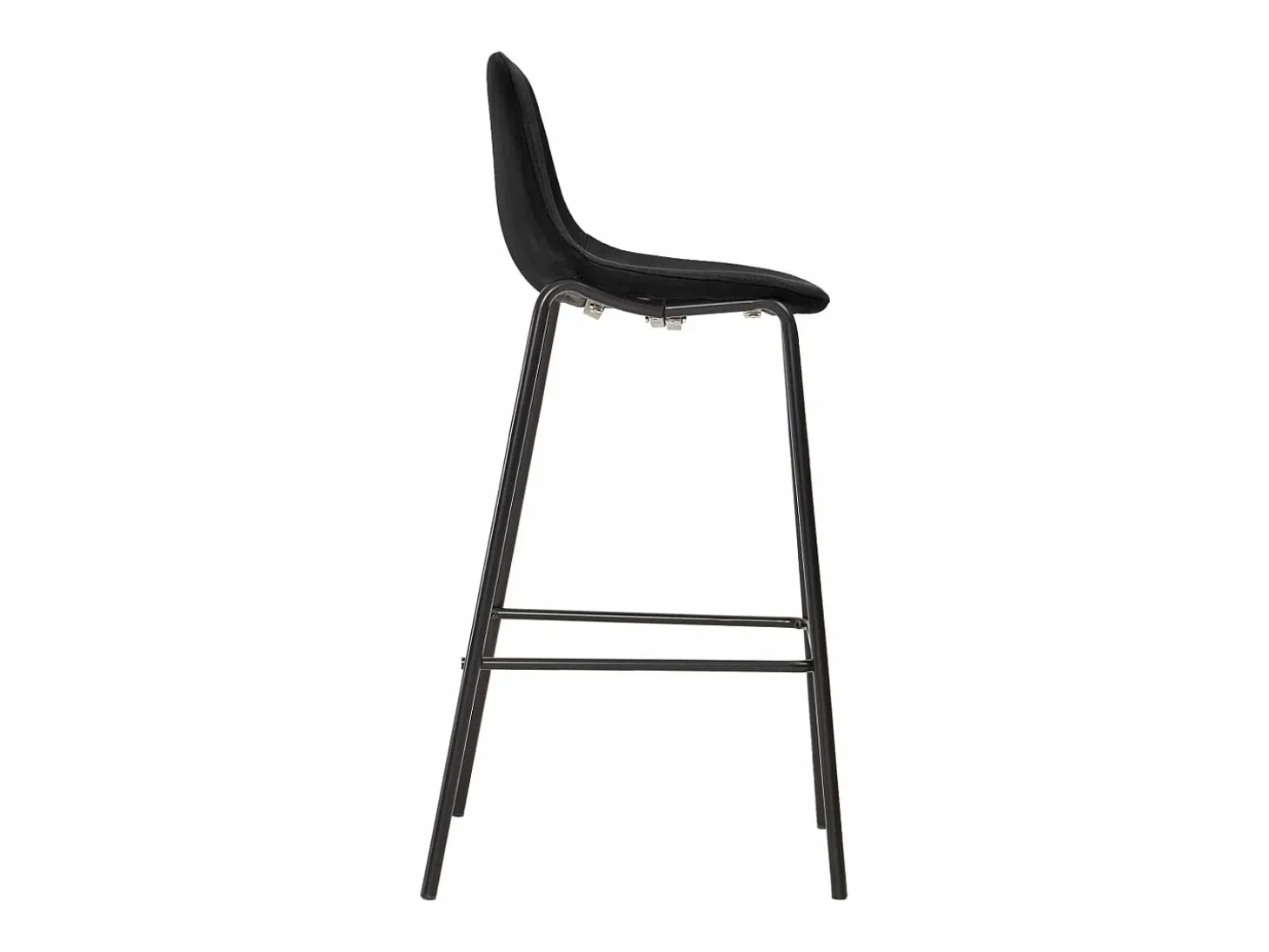 Juego de 4 Taburetes de cocina tela negro ES47160