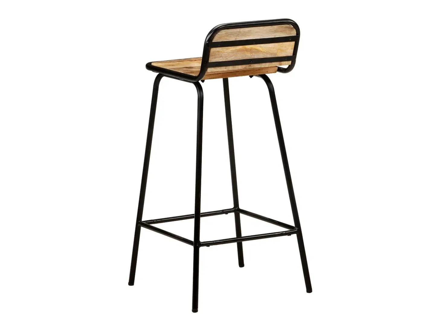 Juego de 2 Taburetes de cocina madera maciza de mango ES83691