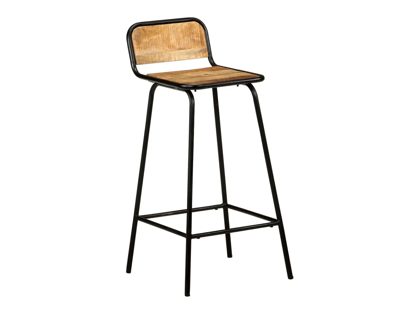 Juego de 2 Taburetes de cocina madera maciza de mango ES83691