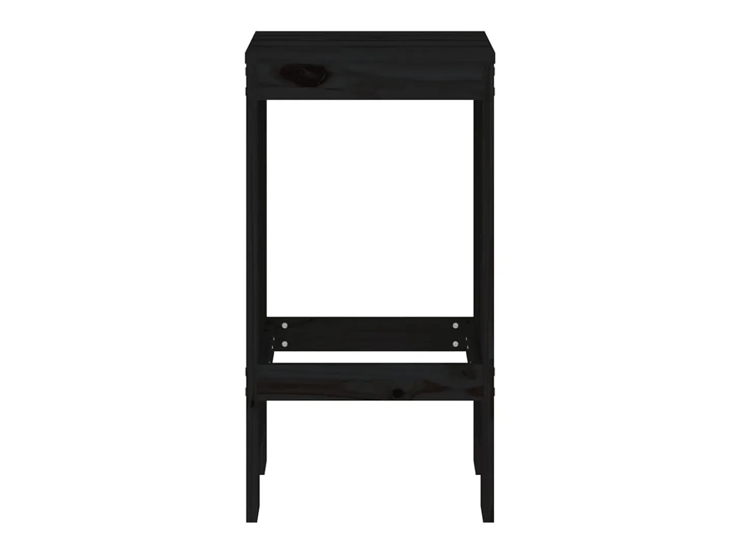 Juego de 2 Taburetes de cocina madera maciza pino negro 40x36x75 cm ES27180