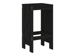 Juego de 2 Taburetes de cocina madera maciza pino negro 40x36x75 cm ES27180