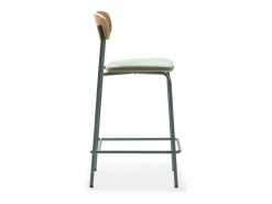 Juego de 2 taburetes de madera con asiento acolchado 41x48 h94 cm
