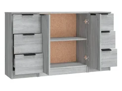 Juego de buffet de 3 piezas Sonoma gris Madera de ingeniería