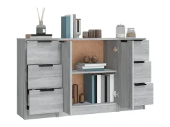 Juego de buffet de 3 piezas Sonoma gris Madera de ingeniería
