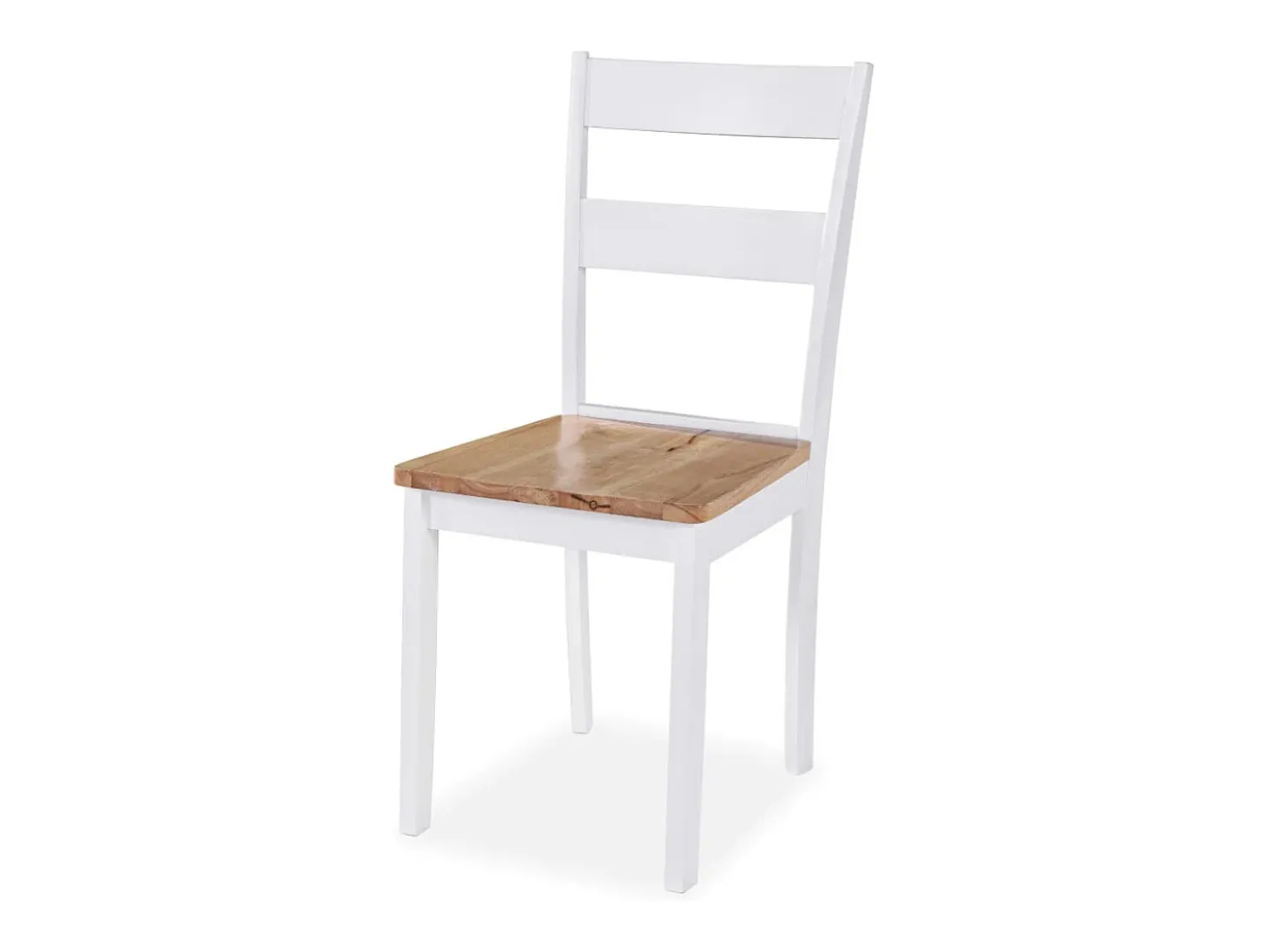 Juego de comedor de MDF y madera de caucho 3 piezas blanco