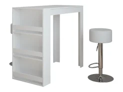 Juego de mesa de bar blanco 57x117x106 repose