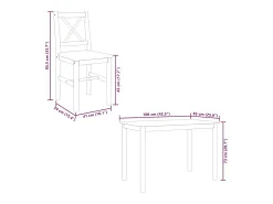 Juego de muebles de comedor 5 piezas blanco
