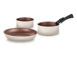 Juego de utensilios de cocina color crema de 18 piezas