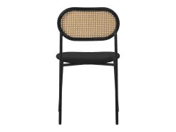 Juego de 2x Sillas de comedor/salón tapizadas negro asiento con respaldo curvado