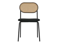 Juego de 4x Sillas de comedor/salón tapizadas negro asiento con respaldo curvado
