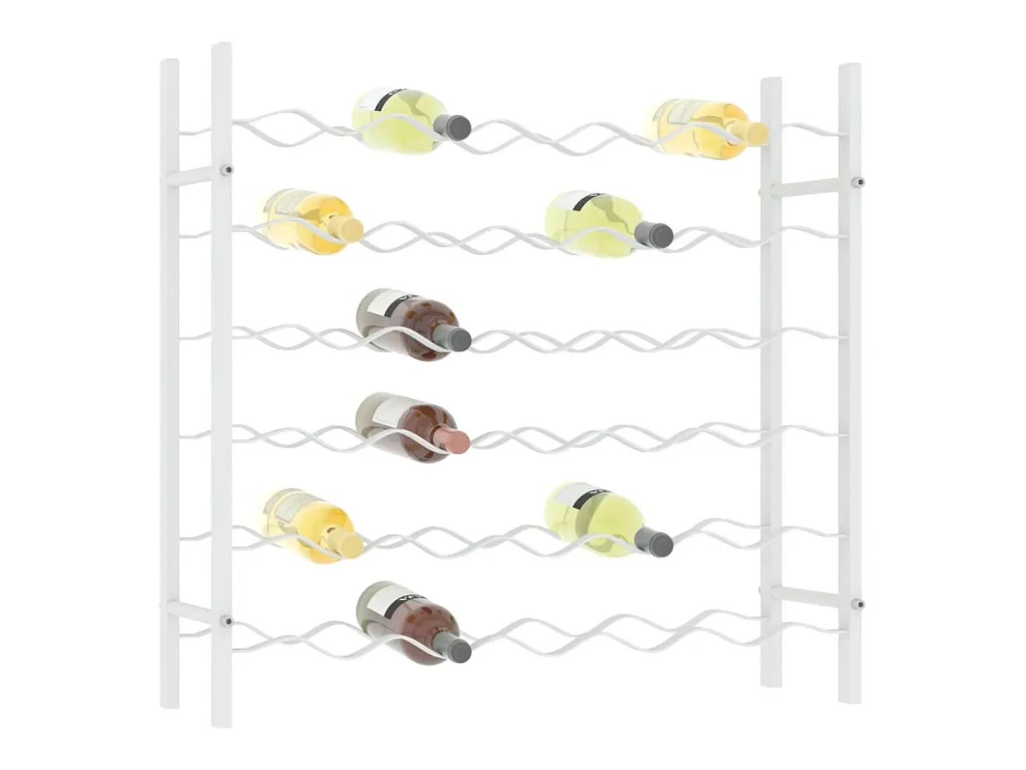 Juniper Botellero para 36 botellas de metal blanco