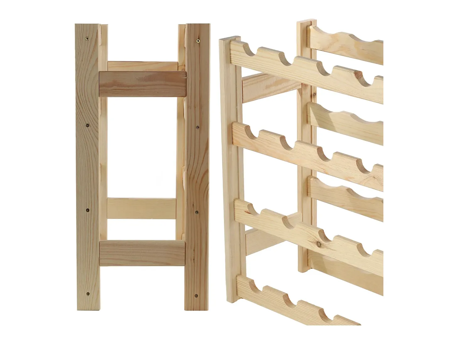 KADAX Botellero de Madera para Vino 20 Botellas Estante para Alcohol
