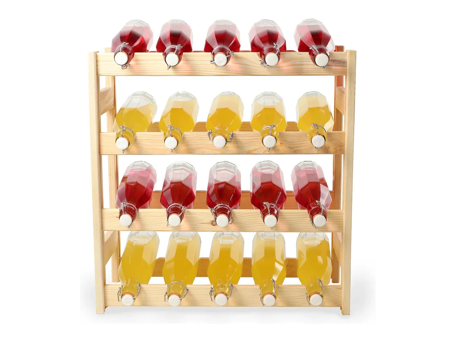 KADAX Botellero de Madera para Vino 20 Botellas Estante para Alcohol