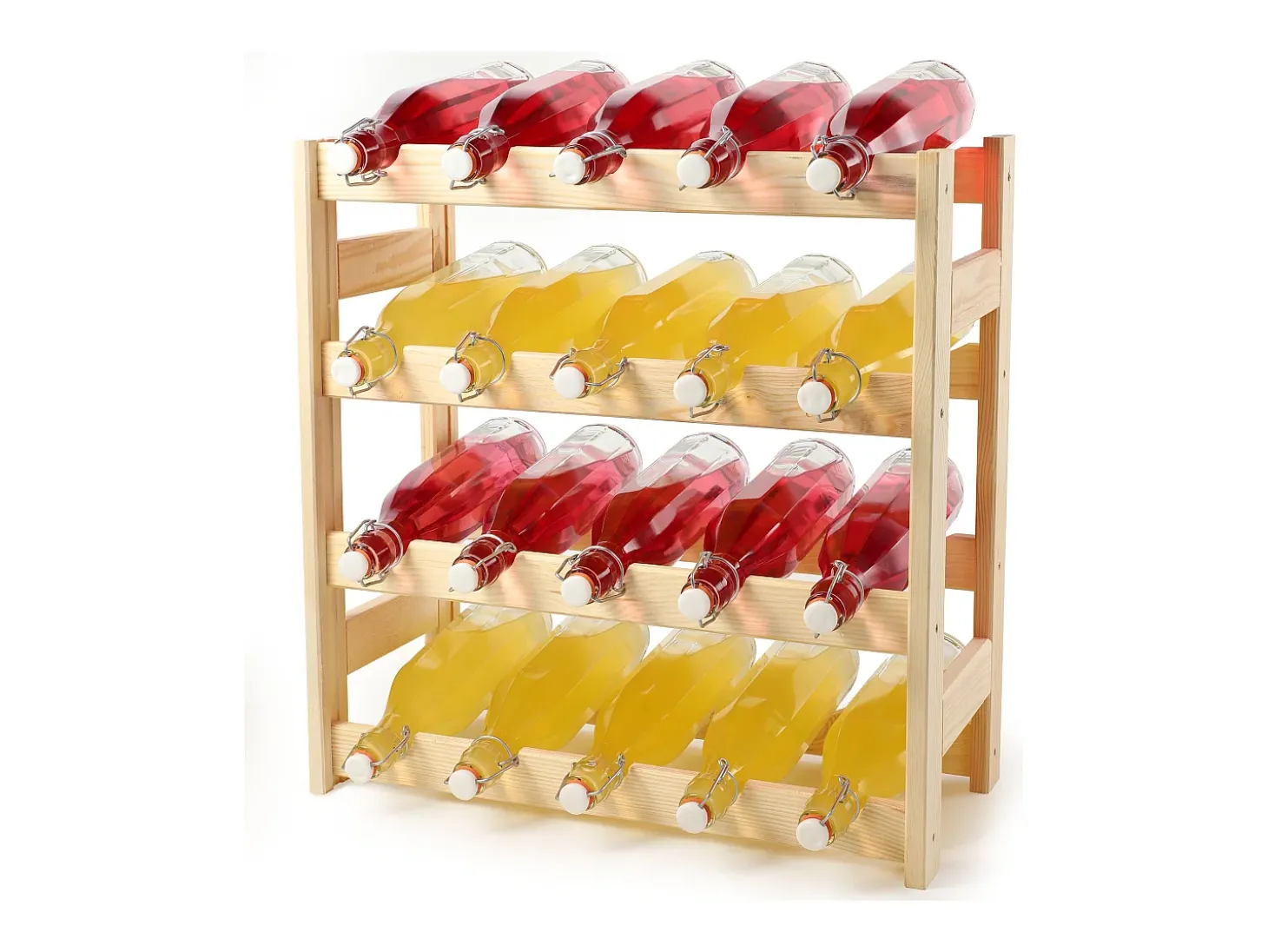 KADAX Botellero de Madera para Vino 20 Botellas Estante para Alcohol