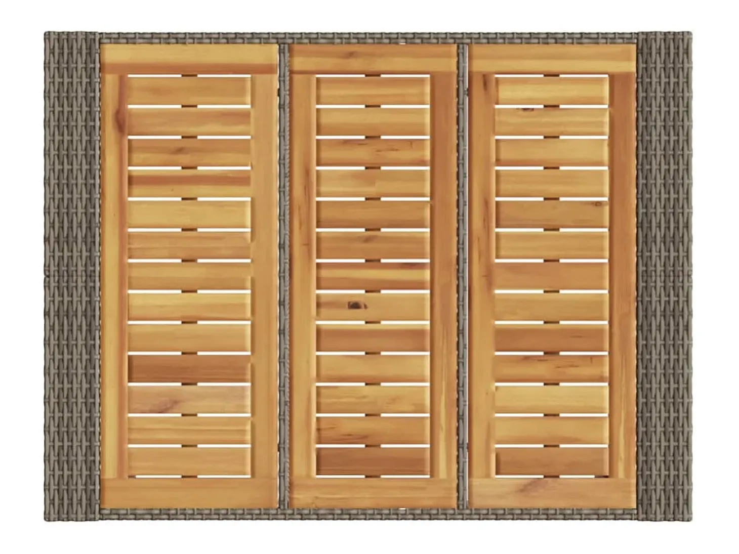 Karaca Mesa alta jardín superficie madera ratán PE gris 105x80x110 cm