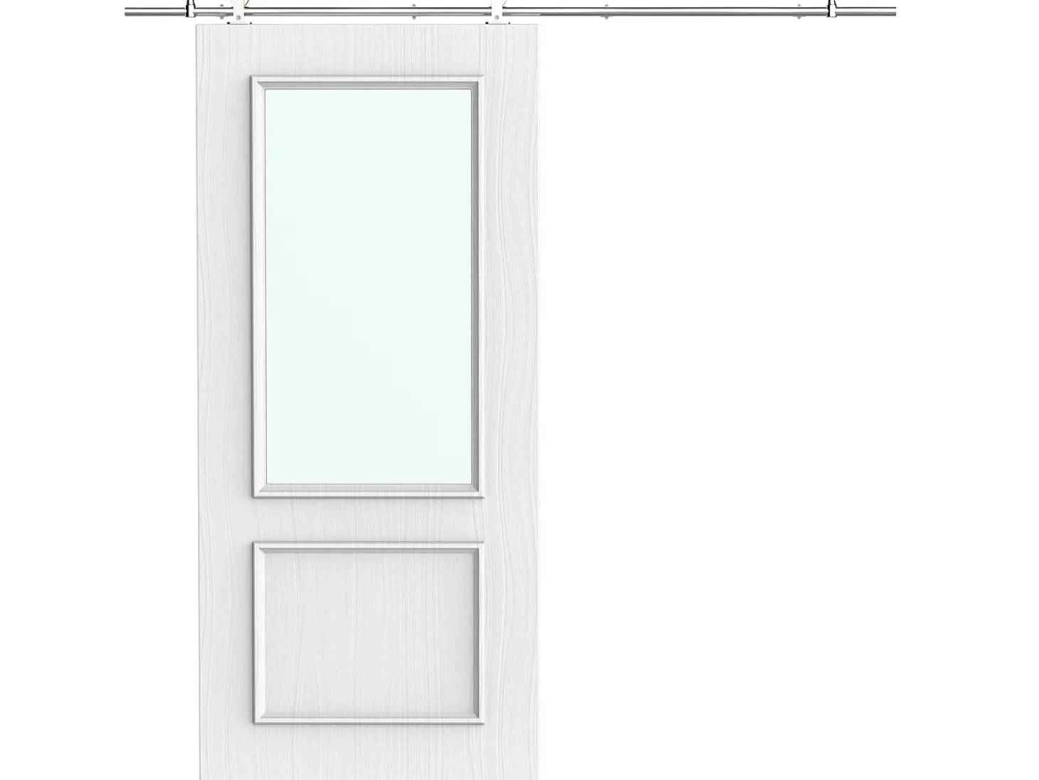 Kit instalacion puerta corredera acero inoxidable ø2,5x200 cm HOMCOM